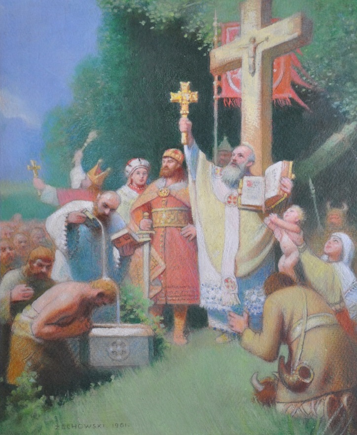  Chrzest Polski, 1961,pastel 